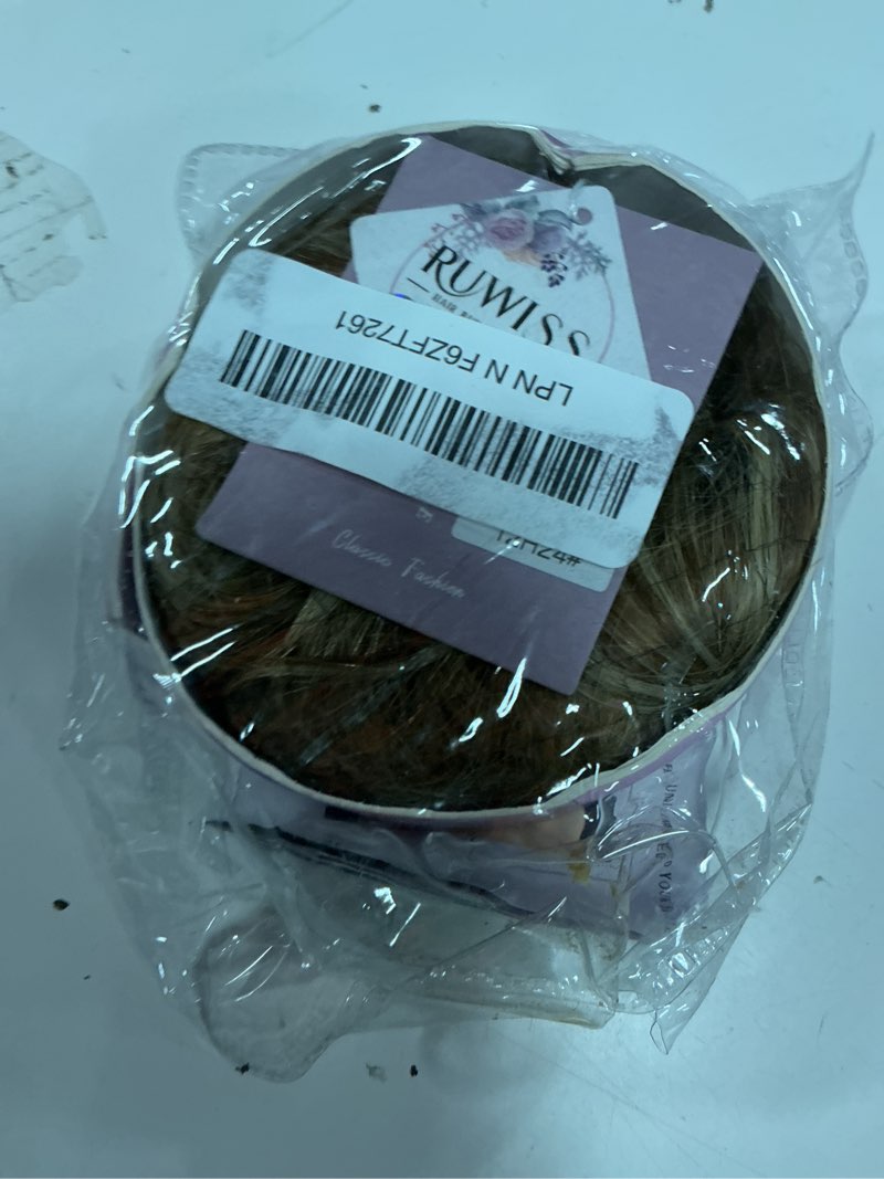 Condition photo showing Good Condition for ruwiss messy bun hair piece human hair messy rose bun hair buns hair piece for women real hair scrunchies updo hair pieces bun extension ponytail messy hair bun (medium auburn/blonde) medium auburn/ blonde