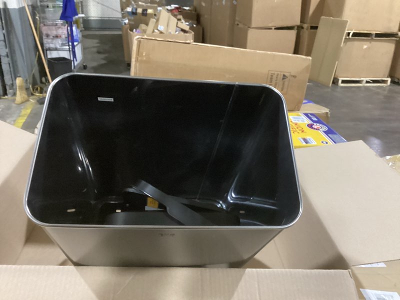 Condition photo showing Good Condition for EKO Mirage-T 50 Liter / 13.2 Gallon Touchless Rectangular Motion Sensor Trash Can, Brushed Stainless Steel Finish (Matte Black) 50 Liter - Matte Black