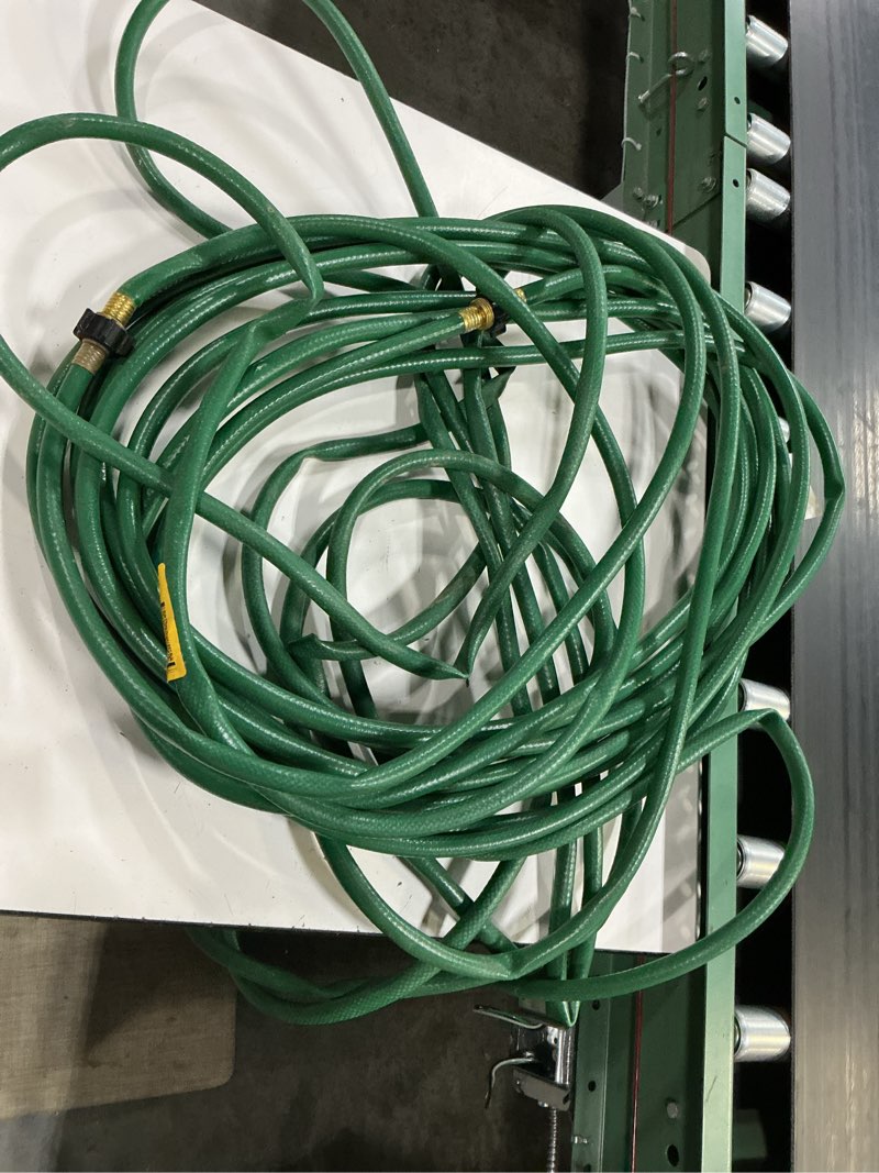 Condition photo showing As Is for project source 1/2-in x 50-ft light -duty vinyl green hose