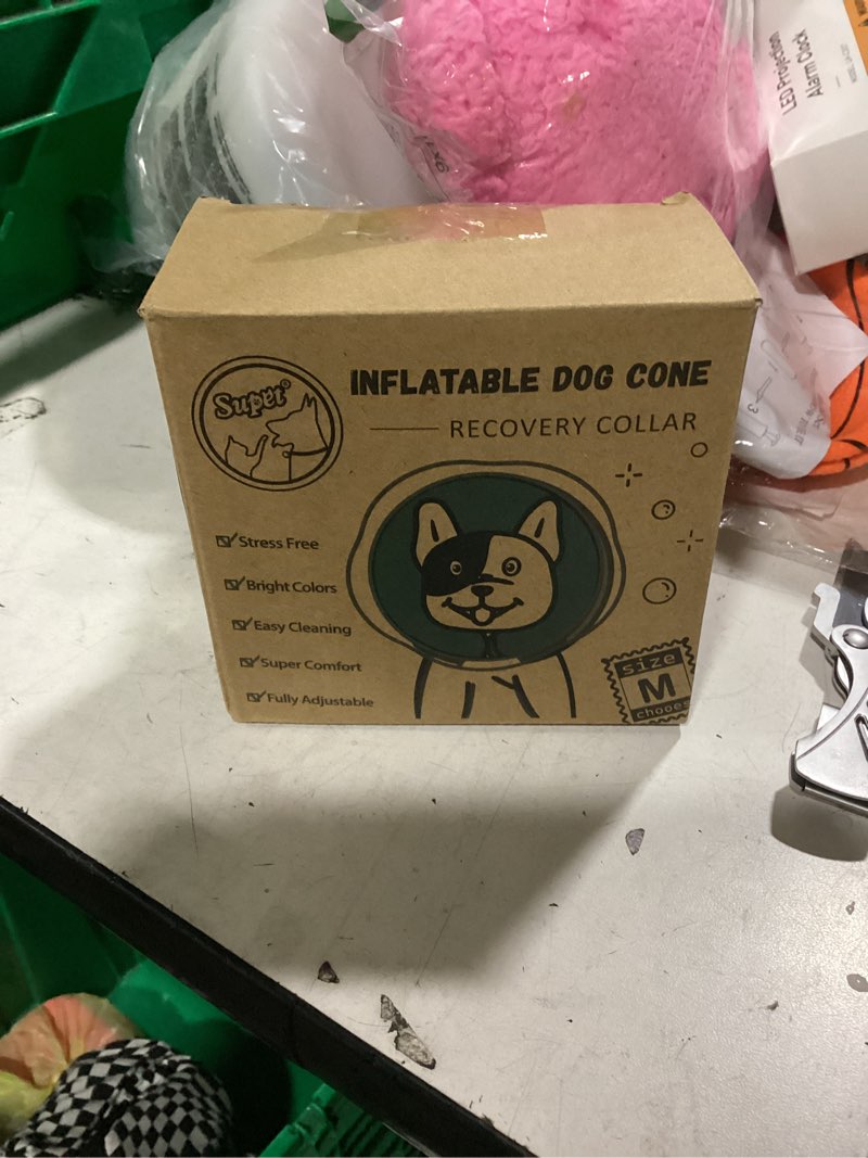 Condition photo showing New/Like New for supet raised inflatable dog cone collar to stop licking, soft dog cone alternative after surgery, doggie neck donut collar for small medium large dogs donut pink m(neck 9"-12.5")