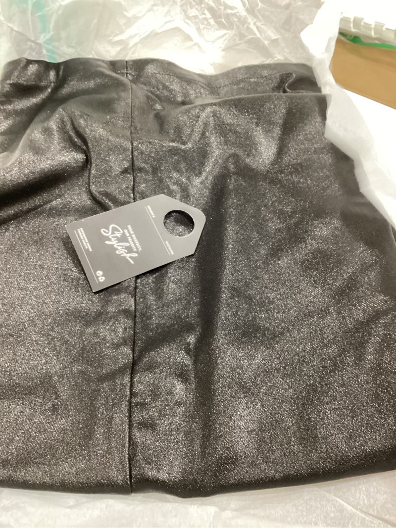 Condition photo showing Good Condition for allegra k metallic skirt for women's shiny holographic high waist midi bodycon pencil skirt large black