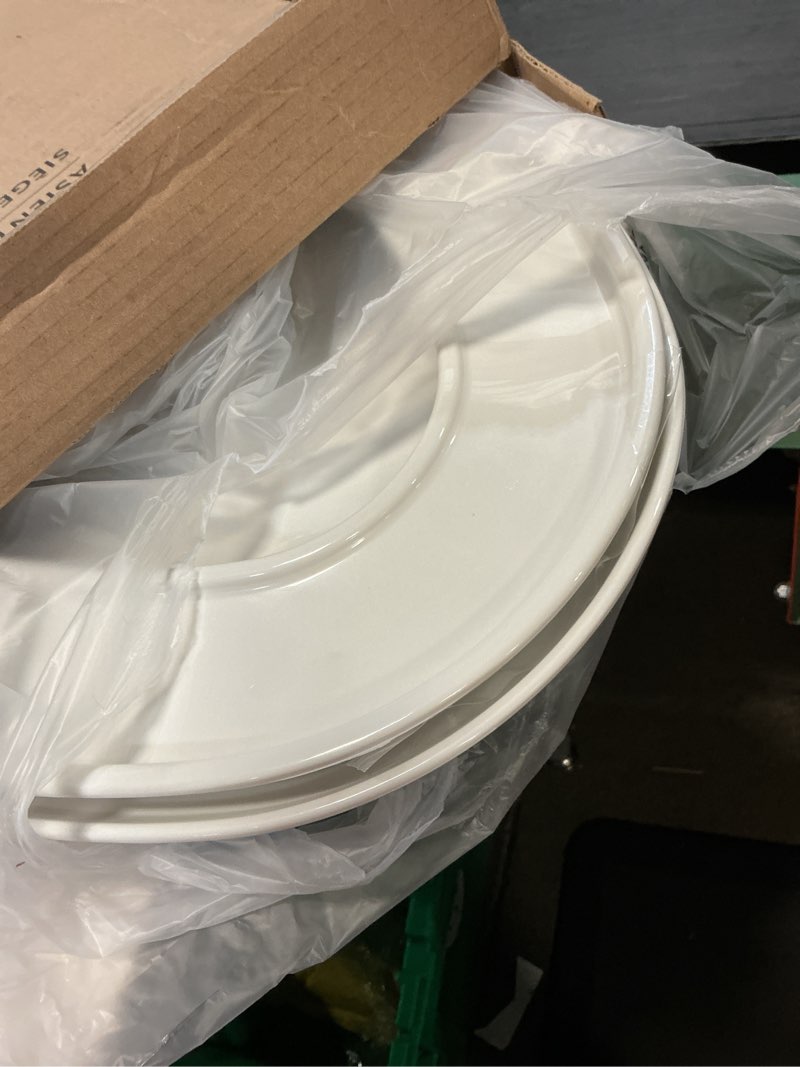 Condition photo showing As Is for bemis 7300slec slow close toilet seat, easy clean hinges and durable plastic seat, made in usa, elongated, white