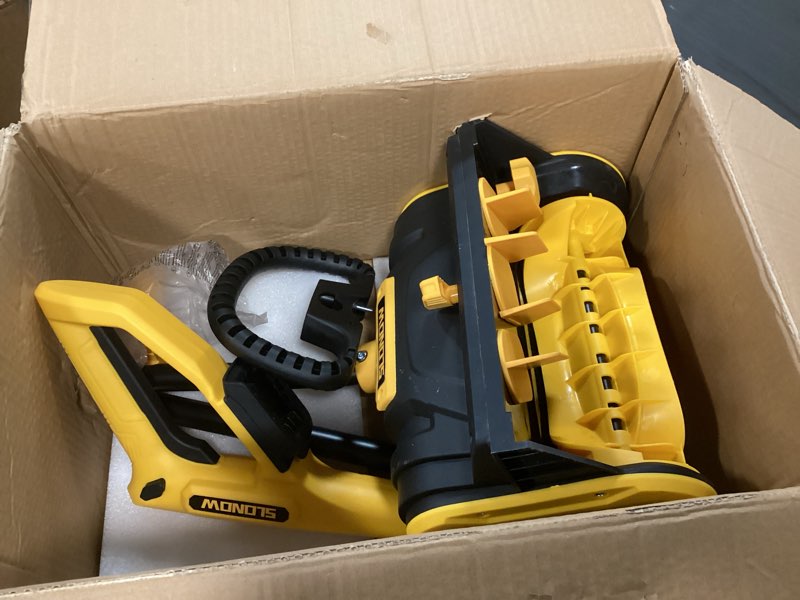 Condition photo showing As Is for Cordless Snow Shovel, 20V Electric Snow Blower Compatible with De-Wait(No Battery), 13.5 Inch Cordless Snow Removal Shovel with Directional Plate - Yellow No Battery-Yellow