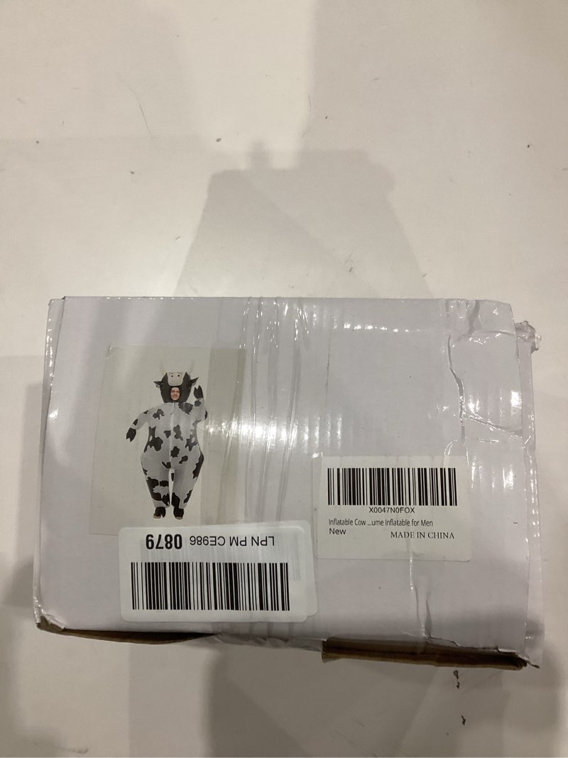 Condition photo showing As Is for Inflatable Costume Adult Blow up Costume Halloween Costume inflatable Suit for Men Chirstmas costume adult Dairy Cow