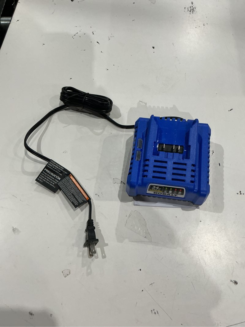 Condition photo showing As Is for kobalt 24 -volt 1 -pack lithium-ion ( 2 ah battery and charger )