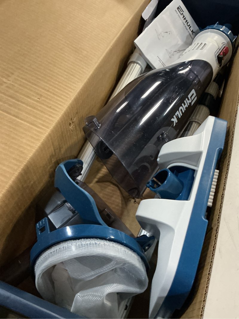 Condition photo showing As Is for enhulk pro cordless pool vacuum - 18.5 gpm powerful suction, 70min runtime & 13.4" wide head, xl capacity handheld rechargeable pool cleaner for inground/above ground pools with telescopic pole, pc18 pc18 blue