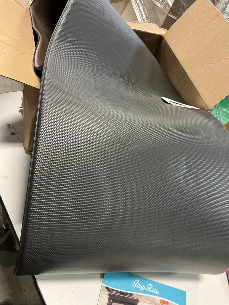 Condition photo showing Good Condition for steprite kitchen mats, 1=pcs kitchen rugs, cushioned anti fatigue kitchen mats for floor, non-slip standing desk mat, waterproof kitchen rug set for kitchen, floor, office,17.3\"×30\"+17.3\"×47\",black