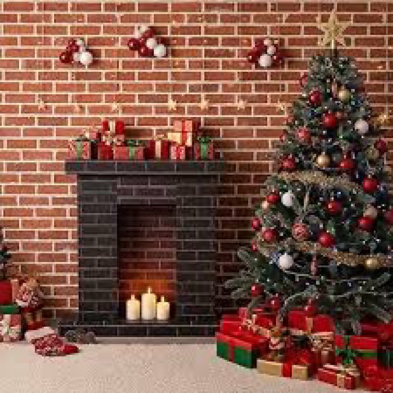 fullhawl christmas corrugated fireplace 35.5 x 29 x 8 inch cardboard brick fake fireplace backdrop 3