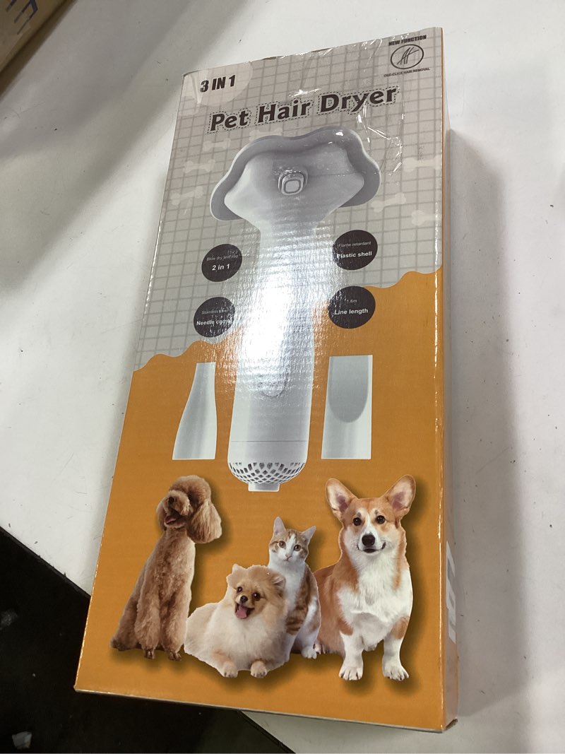 Condition photo showing New/Like New for Professional Pet Grooming Dryer Brush – 3-in-1 Dog Blow Dryer with Slicker Brush, Adjustable Temp, Overheat Safe, Salon Quality