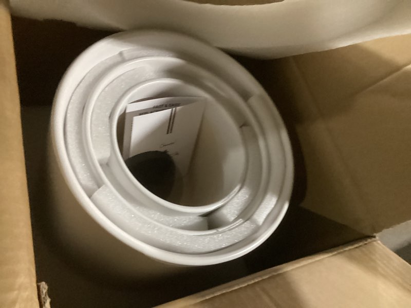 Condition photo showing Good Condition for LE TAUCI Ceramic Pots for Plants, 10+8+6 Inch Indoor Plant Pots, Modern Planters for Indoor Plants Home Office, Cylinder Round Planters with Drainage Hole and Plug, Set of 3, White White Mid-Century Modern