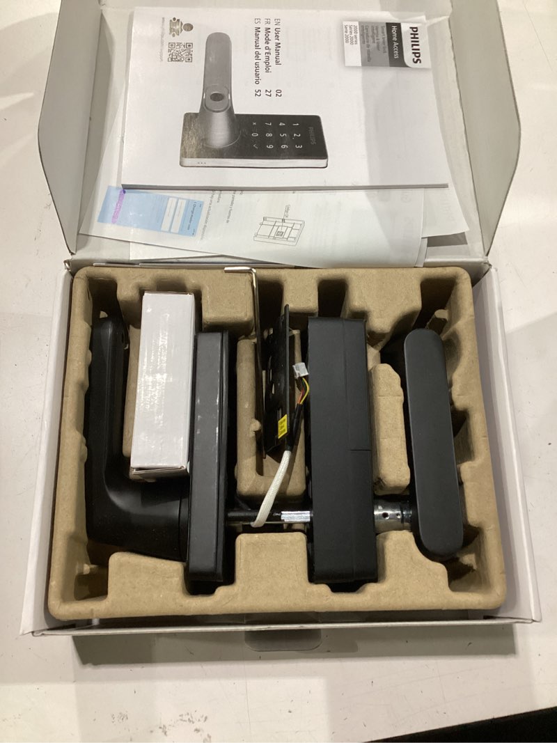 Condition photo showing Good Condition for philips wi-fi smart door lock with handle, keyless entry door lock, fingerprint door knob, app remote control, auto-lock, keypad deadbolt with lever for front door and bedrooms, security easy install matte black