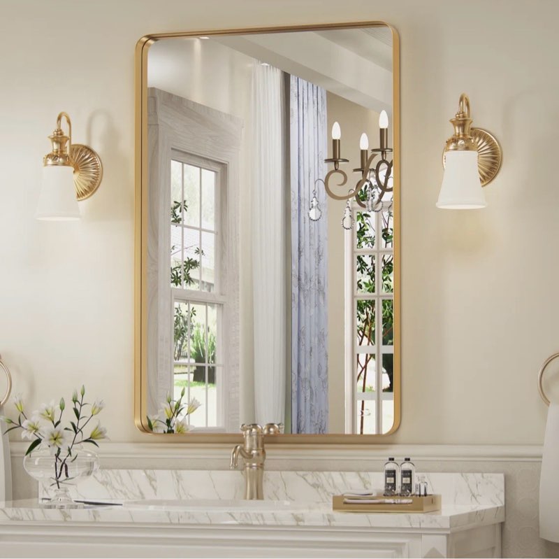 Morelock Metal Rectanle Bathroom Mirror Wall Mirrors