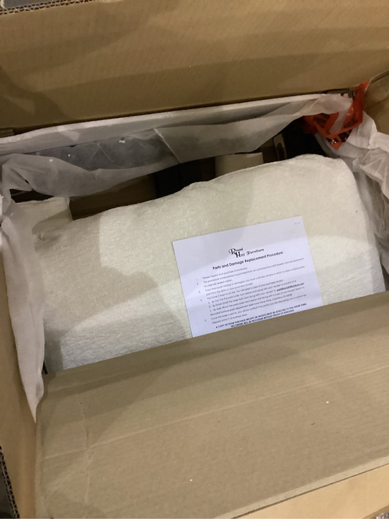 Condition photo showing As Is for Roundhill Furniture Kelly Mid-Century Modern Chenille Upholstered Accent Armchair, White