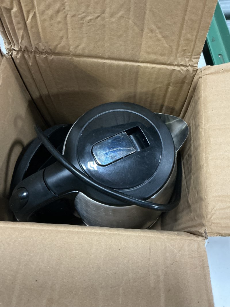 Condition photo showing As Is for stariver 2.5l large electric kettle, bpa free stainless steel water heater, fast boil electric tea kettle, water boiler with auto shut-off & boil-dry protection for family (10-12 cups) black silver