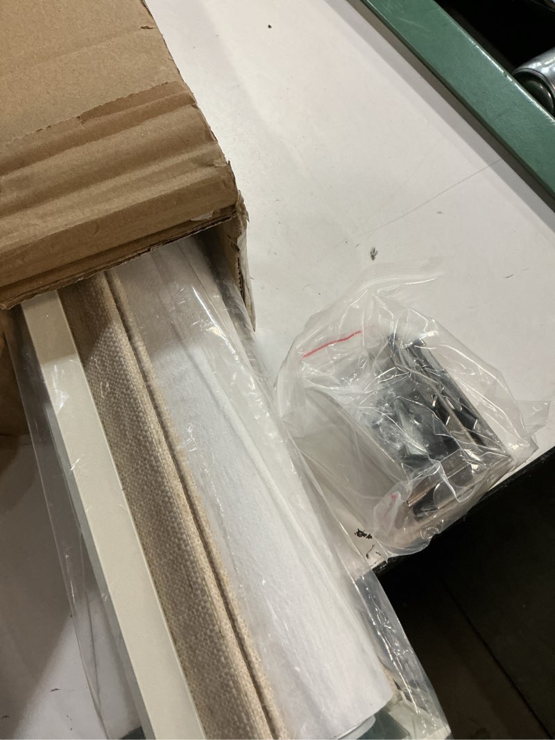 Condition photo showing Good Condition for persilux blackout roller shades for window blinds,cordless,linen fabric,thermal insulated fabric uv protection shades for home,office,bedroom,door,blackout-beige,21" w x 72" h 21"w x 72"h blackout-beige