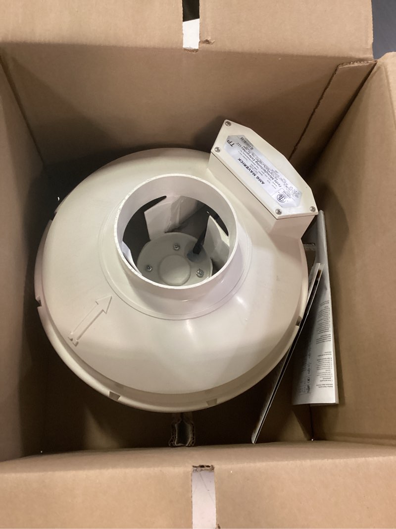 Condition photo showing Good Condition for festa amg maverick radon fan - quiet and energy efficient 260 cfm radon mitigation system inline duct fan - 4" electric inline - made with sturdy glass reinforced poly-resin – white