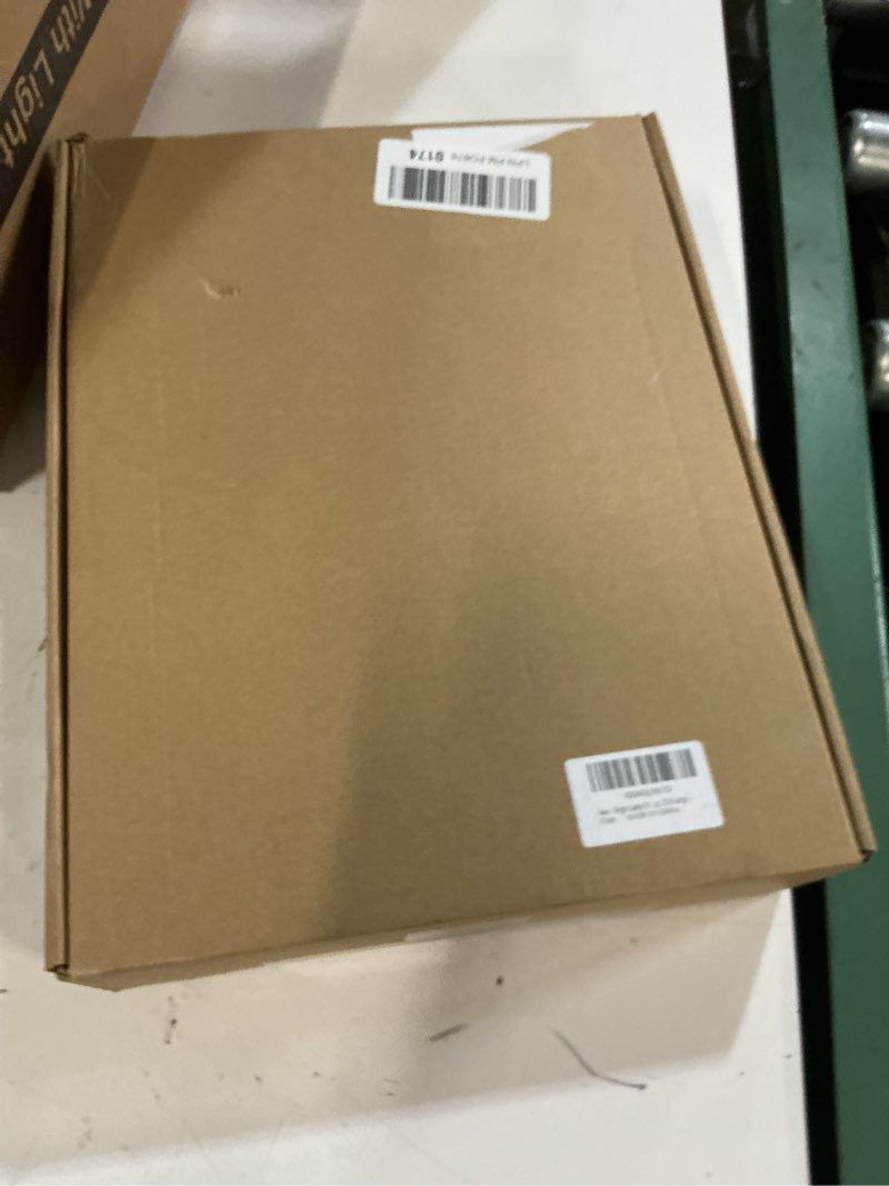 Condition photo showing New/Like New for beige linen tall drum lampshade, 10" top x 10" bottom x 13" high lamp shade, lamp shade replacement for table and floor lamps, pendant light, handcrafted lampshade, easy assembly