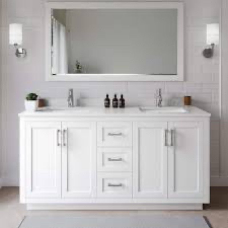 Style Selections Potter 48-in True White Single Sink Bathroom Vanity with White Culture