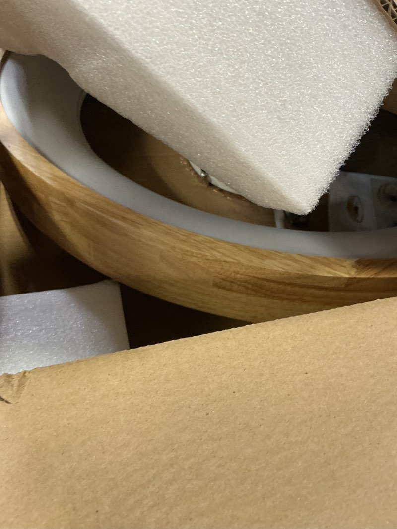 Condition photo showing New/Like New for 24'' ceiling fan with light fandelier flush mount low profile wood ceiling fan with dimmable led light 3 color 6 speeds 24 inch wood