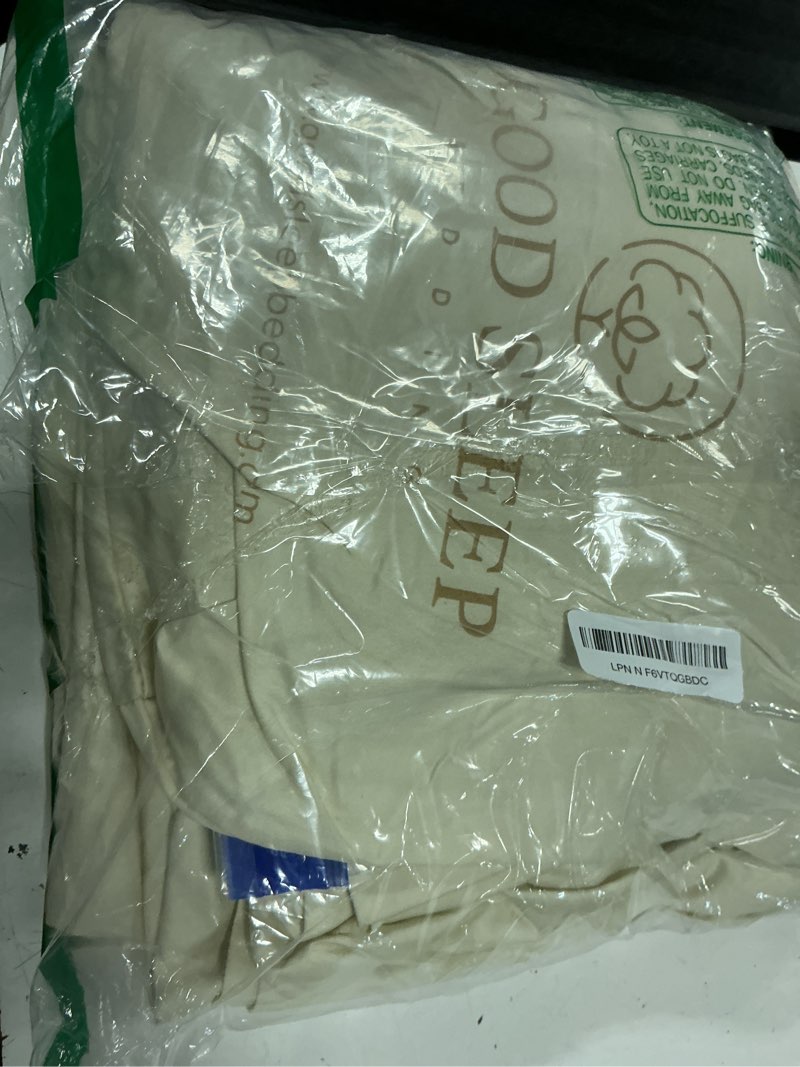 Condition photo showing Good Condition for good sleep bedding 100% egyptian cotton king size sheets set, 4 piece silky sateen weave king bed sheets, ultra-soft & durable hotel luxury, 16" king size sheets deep pocket set - ivory king 03. ivory