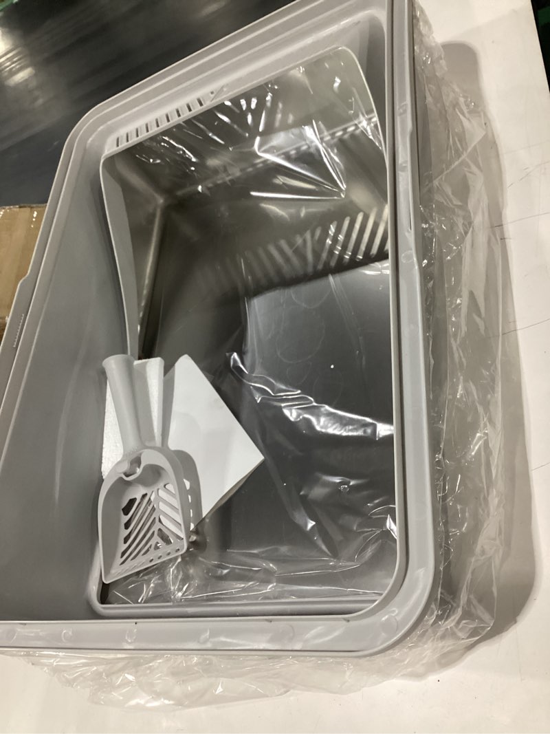 Condition photo showing Good Condition for stainless steel litter box extra large for big cats and multi-cats | jumbo extra large metal cat box with high sided lid, anti-urine leakage, non-stick,include litter scoop silver gray xxx-large