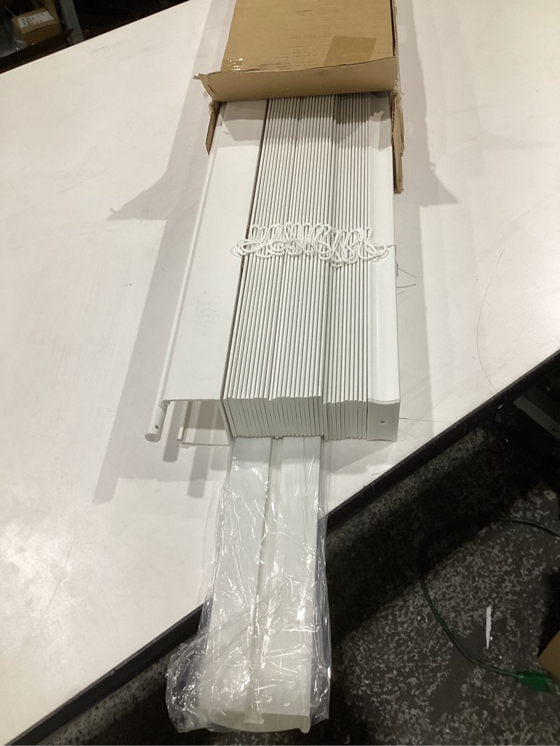 Condition photo showing Good Condition for LOTUS & WINDOWARE Cordless Faux Wood Blinds, 35" Wide x 60" Long, Smooth, Snow White, 2 Inch Horizontal Blinds – for Living Room, Bedroom, Interior Door Windows Snow White 35"W x 60"H