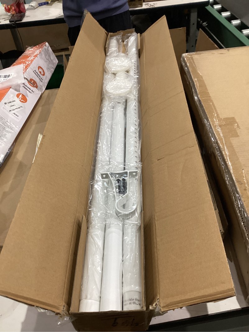 Condition photo showing New/Like New for White Tension Curtain Rod 51-126 Inch, Long Curtain Rod No Drilling for Window or Bathroom Patio, Outdoor Tension Rod for Patio, Easy to Install, Never Rust, Rod Diameter 1.26 Inches-White White 51''-126''
