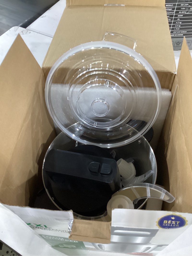 Condition photo showing As Is for not tested, incomplete***** food processor large capacity,6l electric meat grinder for home,1200w heavy duty food grinder chopper with 2 speed& 6 blades,stainless steel bowl,vegetable electric chopper for onion, nuts 6l/25cup