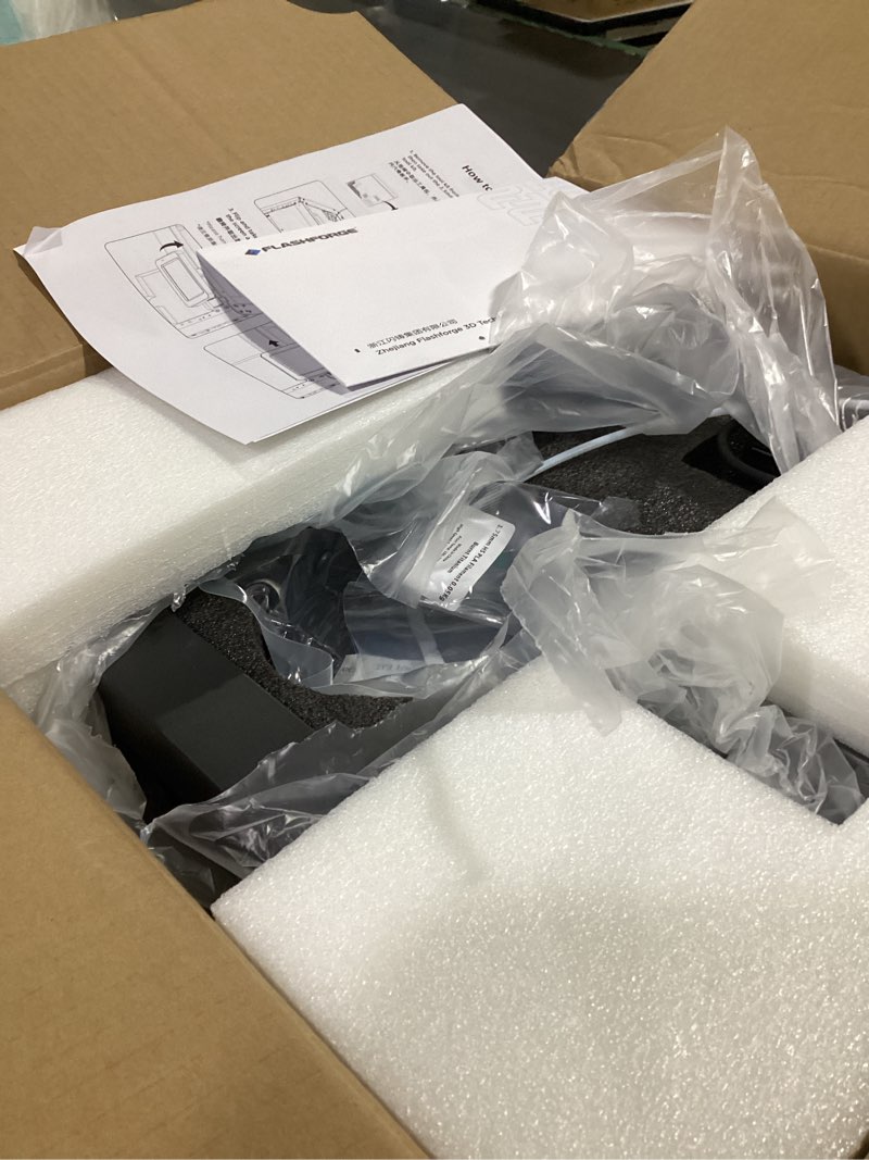 Condition photo showing New/Like New for flashforge adventurer 5m 3d printer with fully auto leveling, max 600mm/s high speed printing, 280°c direct extruder with 3s detachable nozzle, corexy all metal structure, print size 220x220x220mm