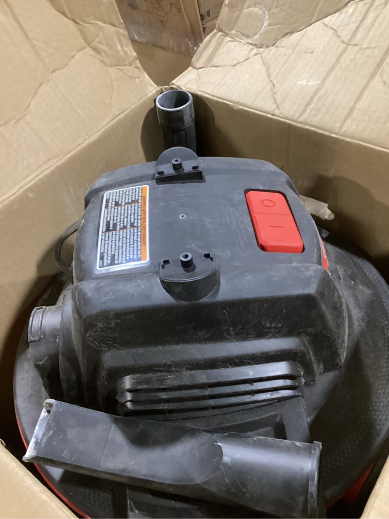 Condition photo showing As Is for CRAFTSMAN CMXEVBE17590 9 Gallon 4.25 Peak HP Wet Dry Vac, Portable Shop Vacuum Wet and Dry with Filter, Dust Bag, Hose and Attachments for Home, Garage and Automotive Cleaning