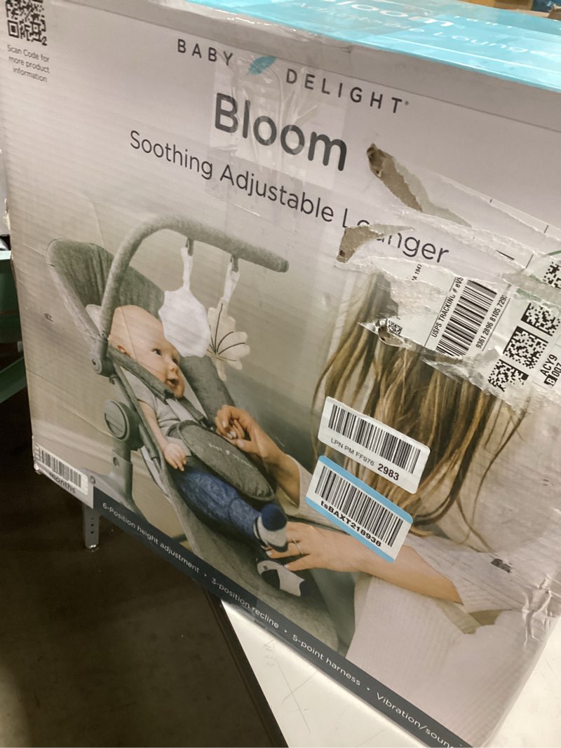 Condition photo showing New/Like New for Baby Delight Bloom Baby Seat | Soothing and Adjustable Baby Chair | Portable and Compact | Charcoal Tweed