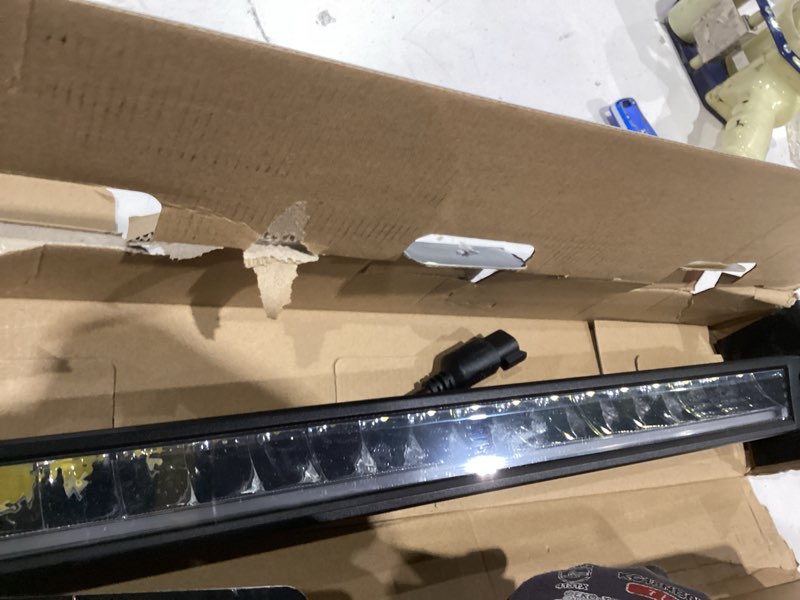 Condition photo showing Good Condition for nilight led light bar with amber drl 30 inch 120w single row offroad light anti-glare flood spot combo led driving bar ip68 w/ 14awg dt wiring kit for pickup truck suv atv utv boat 4x4 30inch drl light +wiring kit amber drl