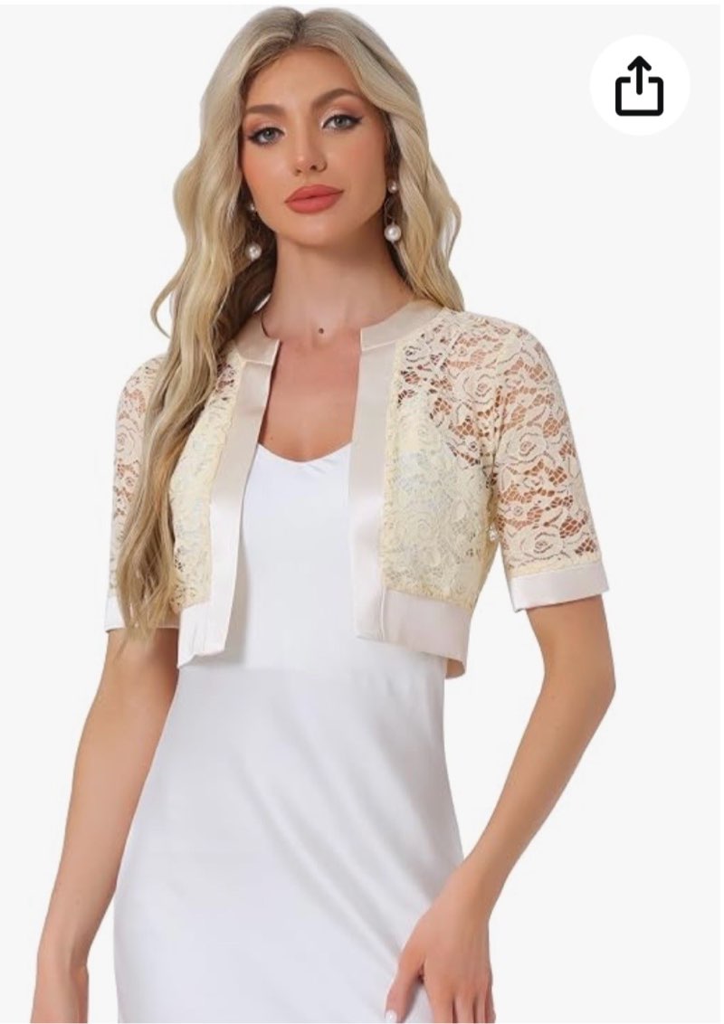 allegra k lace shrug for women's cropped sheer floral lace shrug for evening dresses x-small white