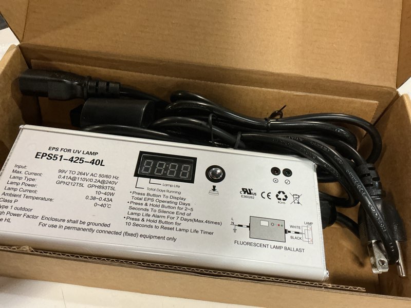 Condition photo showing Good Condition for qua-ebs51-425-40l hqua 110-240v 20-40w electronic ballast for 6-12gpm uv water sterilizer with lamp rated life 365 days