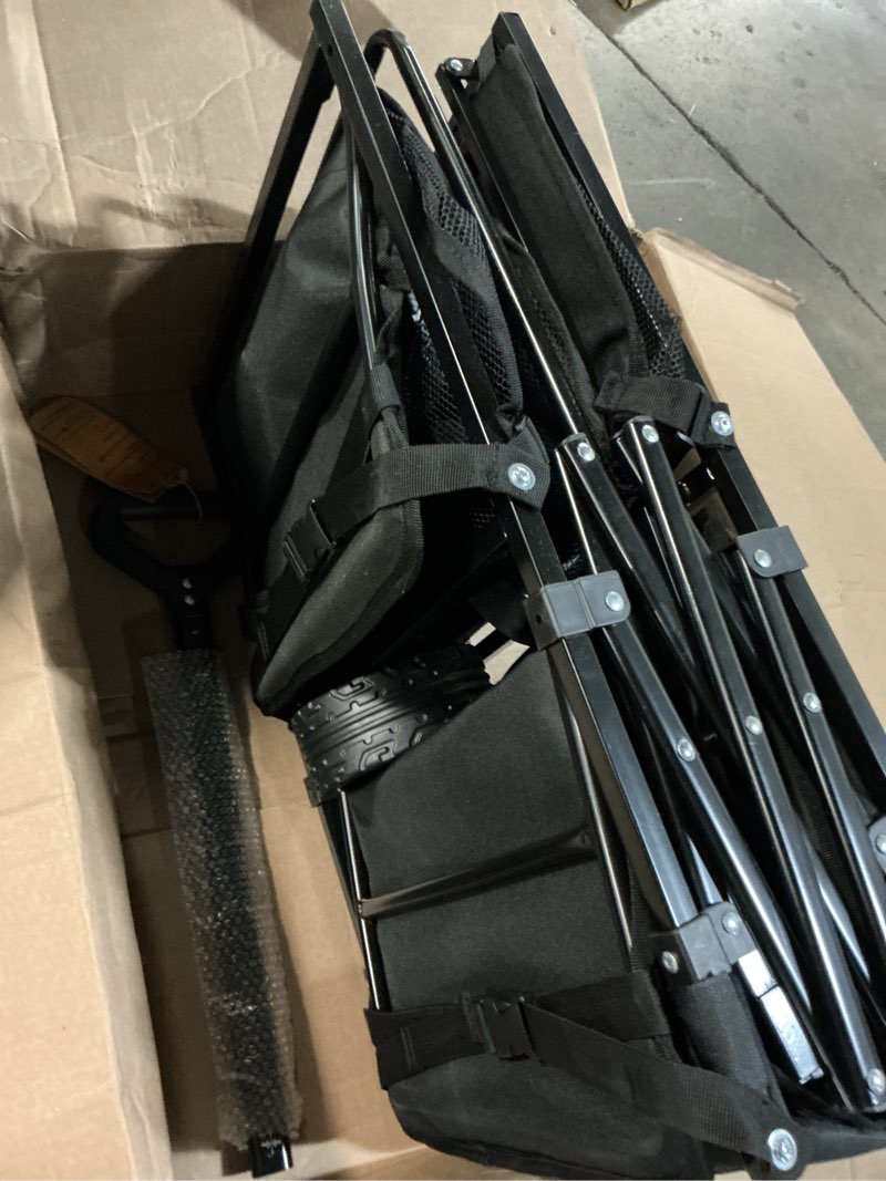Condition photo showing Good Condition for timber ridge 400l large capacity folding double decker wagon with brakes, 54" extra long extender wagon cart, 450lbs heavy duty collapsible cart, all-terrain big wheels for camping, sports, shopping black with brakes