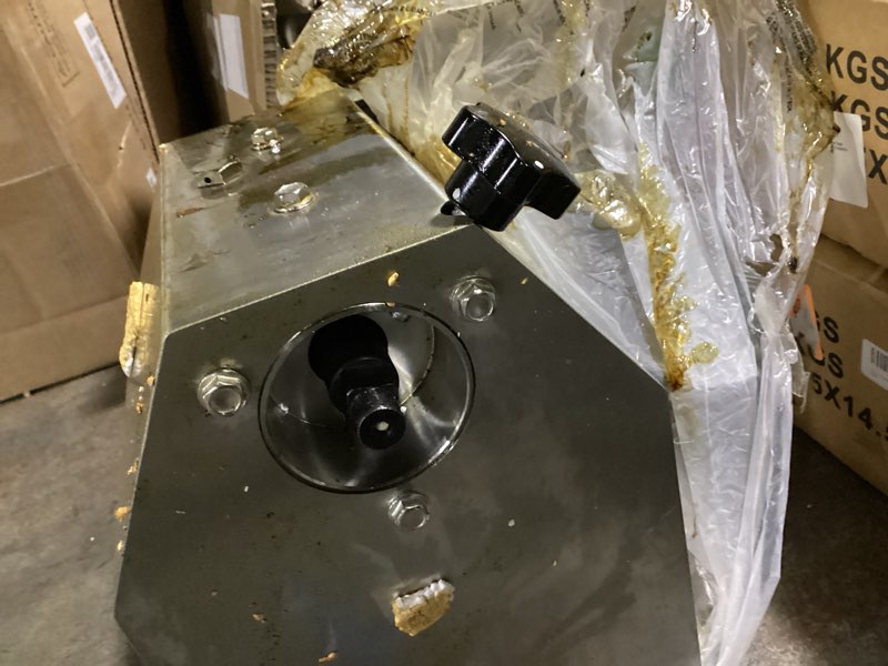 Condition photo showing As Is for vevor commercial meat tenderizer, heavy duty 304 stainless steel kitchen tool with meat tong, cleaning brush, and tray, 750w electric meat tenderizer machine for beef, turkey, chicken, pork, and fish 19.5 inch