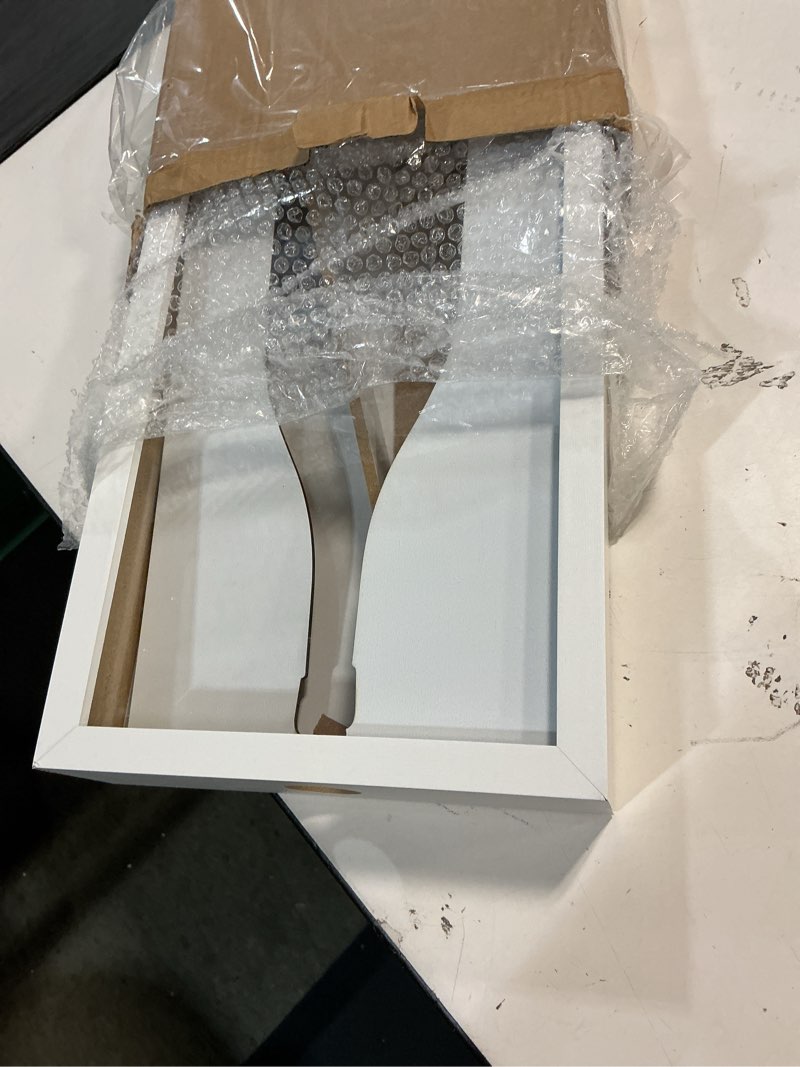 Condition photo showing Good Condition for flinelife Wooden Wine Cork Holder, 13x8, White Wine Cork Collector Shadow Box - Perfect for Wine Lover Gift White Medium