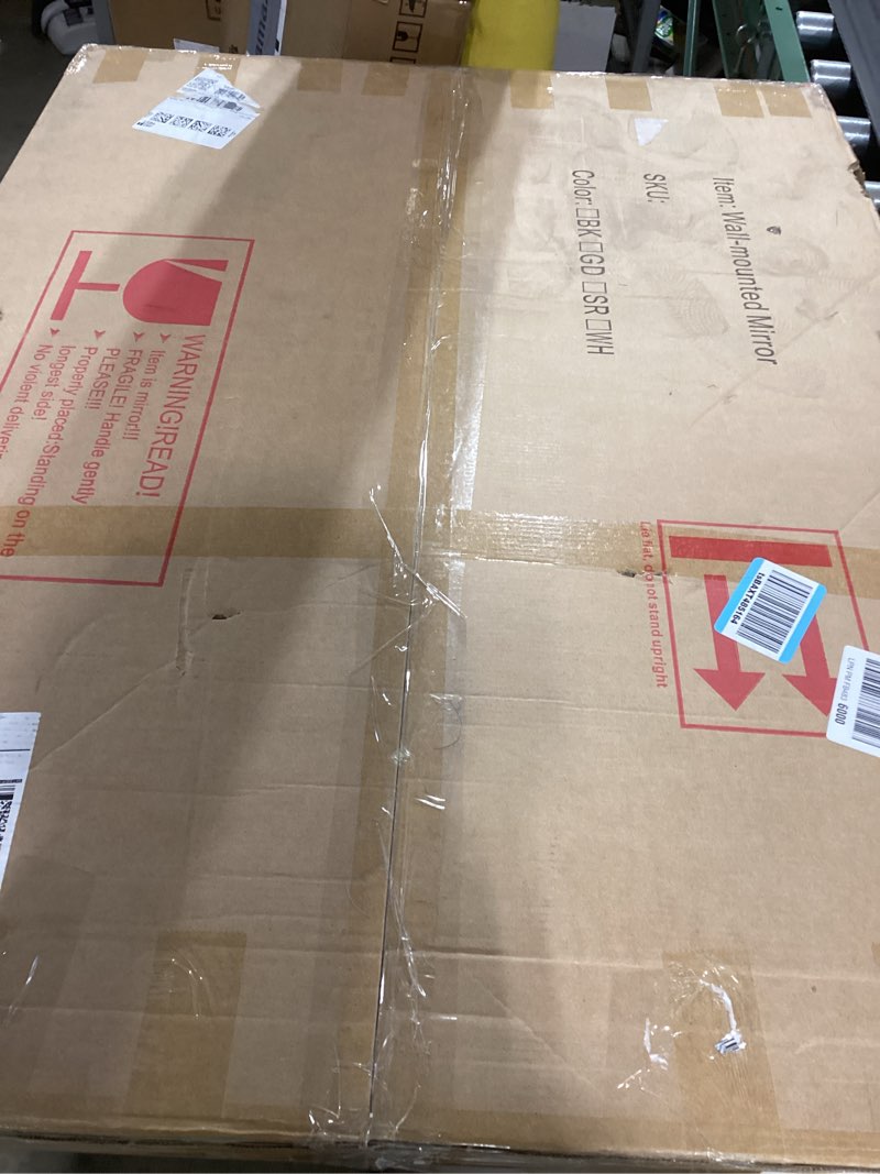 Condition photo showing Good Condition for Suidia Bathroom Mirror, 20"x 30" Wall Mirror, Frameless Bathroom Mirror with Beveled Edge for Bedroom, Living Room, Entryway, Hallway, Arched Shape 30"L x 20"W Arched Shape Nature