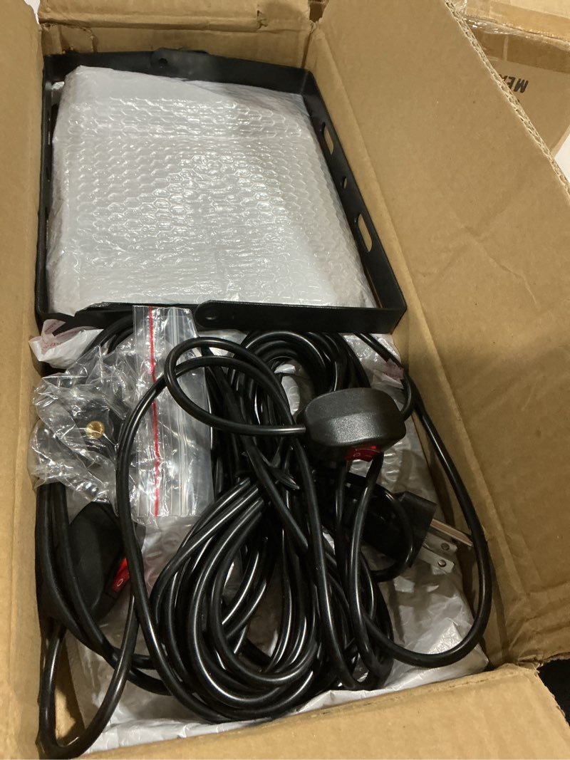 Condition photo showing As Is for livowalny 2pcs led work lights with stand, 110w 11000 lumens portable tripod light with 13ft cord, ip65 waterproof adjustable head tower flood light for job site workshop garage construction lighting 110w 11000 lm-2 pack