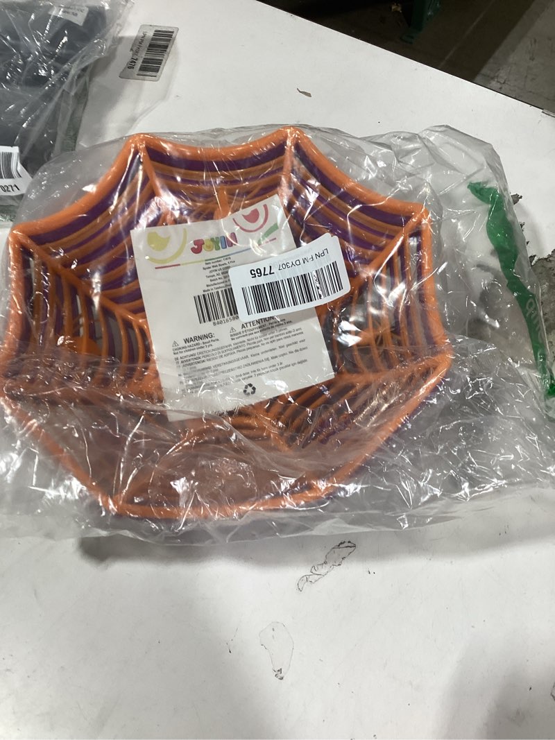 Condition photo showing Good Condition for JOYIN 5 Pcs Halloween Candy Bowl Spider Web Trick or Treat Dish Decorations Indoor, Plastic Bowl Party Favors Supplies for Table Desk Haunted House Basket Decor