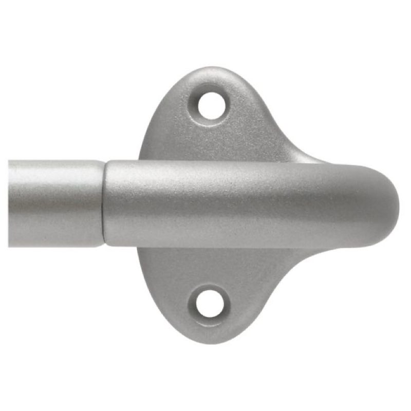 48"-88" loft by umbra dusk curtain rod silver: adjustable steel, room darkening, metallic finish, 25 lb capacity