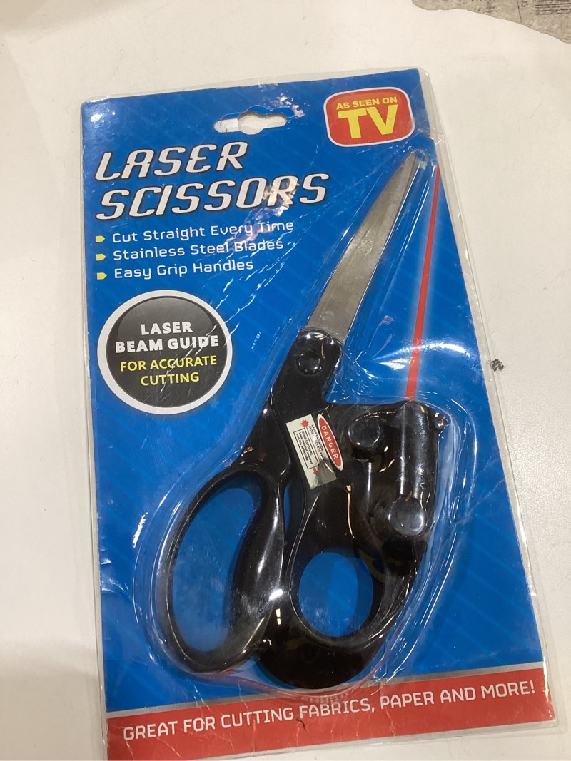 Condition photo showing Good Condition for laser guided scissors for fabric cutting, precision laser guide for flawless straight cuts, ergonomic comfort grip sharp dressmaking sewing scissors for quilting, crafting