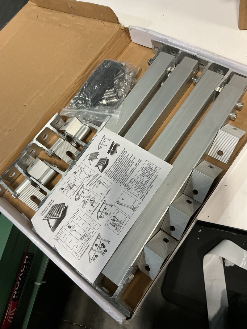 Condition photo showing Good Condition for 2 set adjustable solar panel tilt mount bracket aluminum alloy solar panel mounting support up to 50 70 100 150 200 300 400 watt solar panel for flat surface roof rv boat off-grid (mount only) silver silver-2set