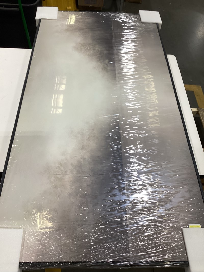 Condition photo showing Good Condition for framed abstract landscape wall art for living room, extra large brown misty lake trees canvas artwork for walls, horizontal minimalist wabi sabi painting print for bedroom office wall decor, 30x60 in 60"l x 30"w misty landscape