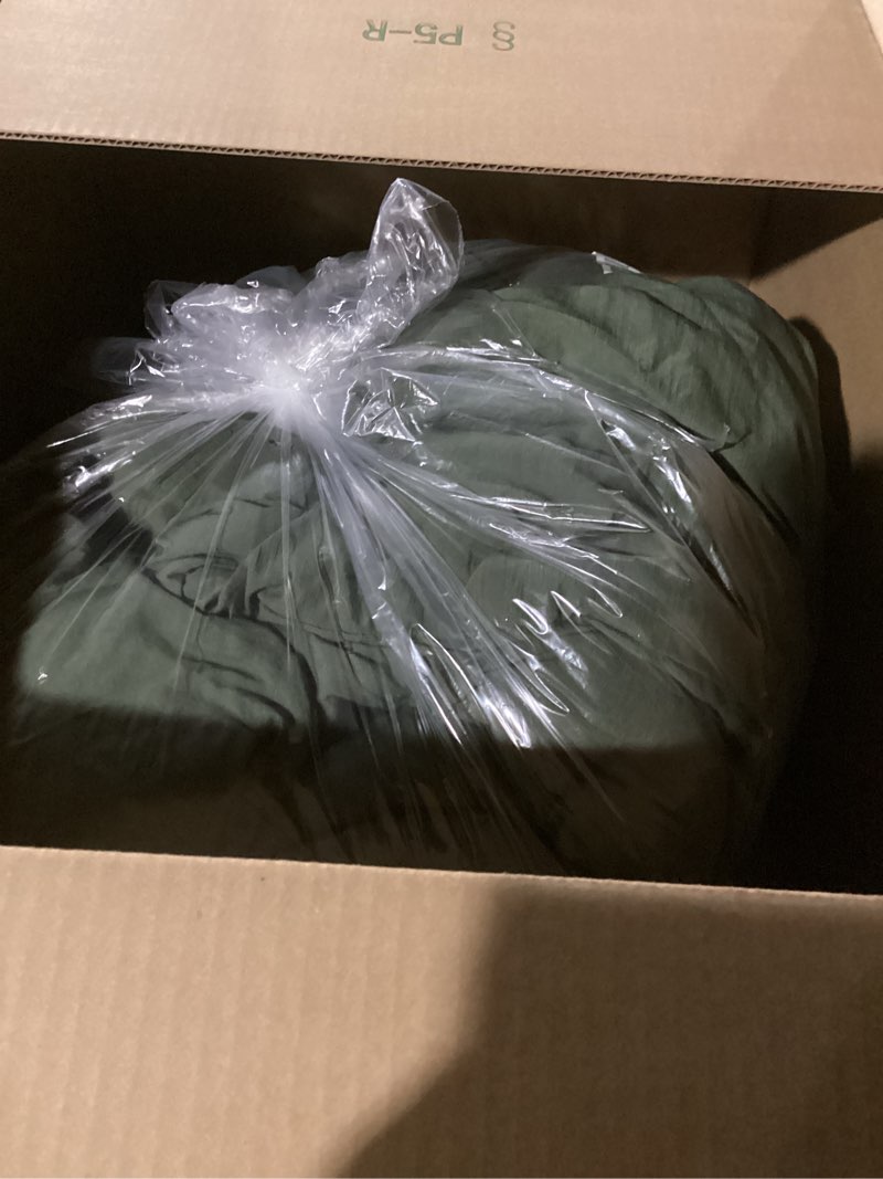 Condition photo showing As Is for Bedsure King Size Comforter Set, Dark Green Soft Prewashed Bedding for All Seasons, 3 Pieces GentleSoft™ Warm Down Alternative Bed Set, 1 Lightweight Comforter (104"x90") and 2 Pillowcases (20"x36") King(104"x90") 03 - Dark Green