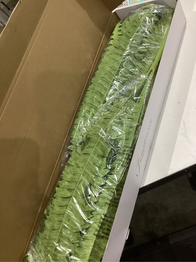 Condition photo showing New/Like New for 35" ferns artificial bush plants large, 2 artificial boston ferns with 39 fronds for outdoors home decor