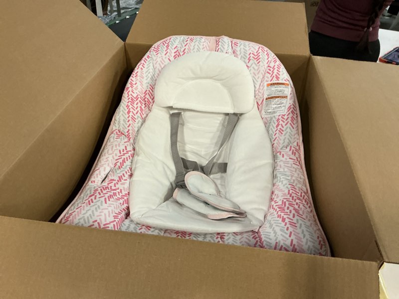 Condition photo showing As Is for Ingenuity Keep Cozy 3-in-1 Grow with Me Vibrating Baby Bouncer Seat & Infant to Toddler Rocker, 0-30 Months Up to 40 lbs (Pink Lily)