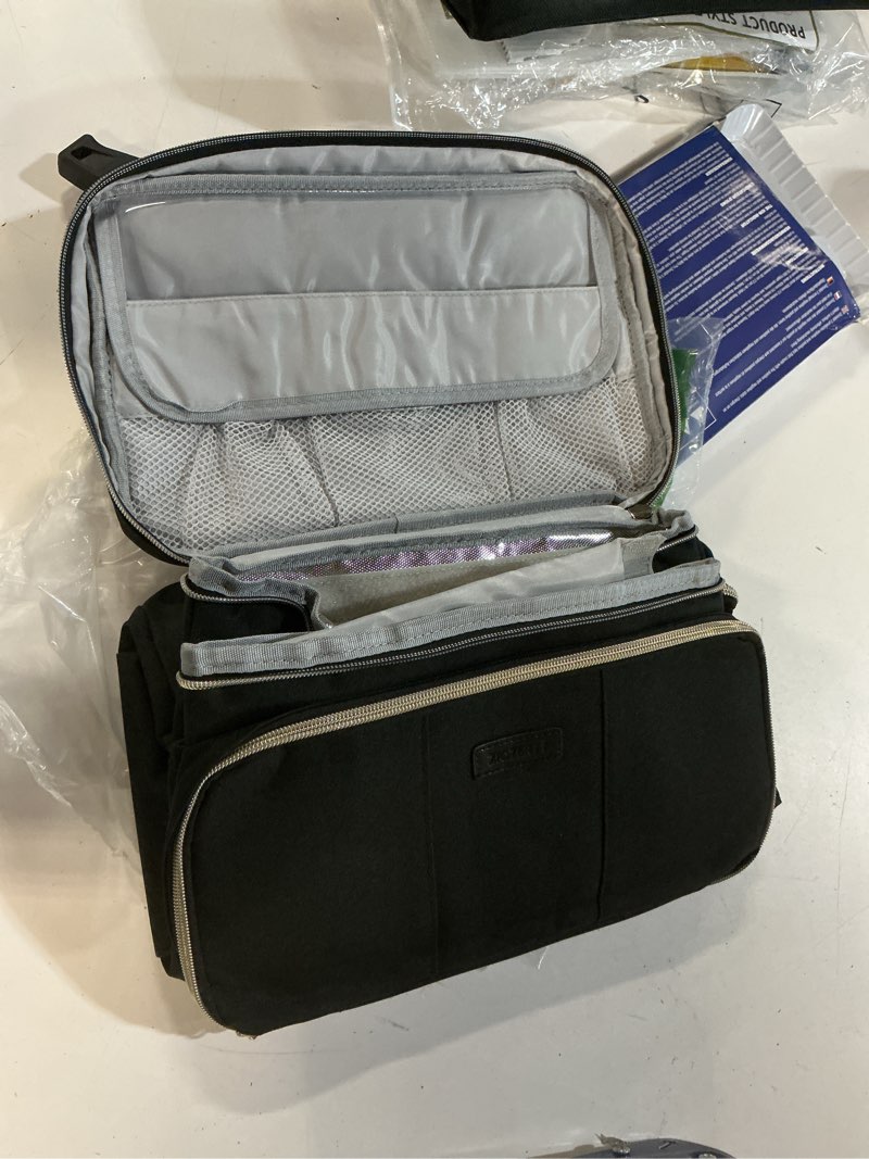 Condition photo showing As Is for breast pump bag compatible with spectra s1 and s2 with insulated compartment,breast pump storage bag with water resistant mat for pumping essentials,black,bag only