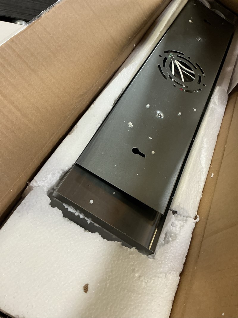 Condition photo showing Good Condition for design house dove creek vanity light, dimmable, frosted glass, 3 lights, bathroom, satin nickel, 24 in x 6 in x 6.5 in, item 578005 satin nickel 3 lights