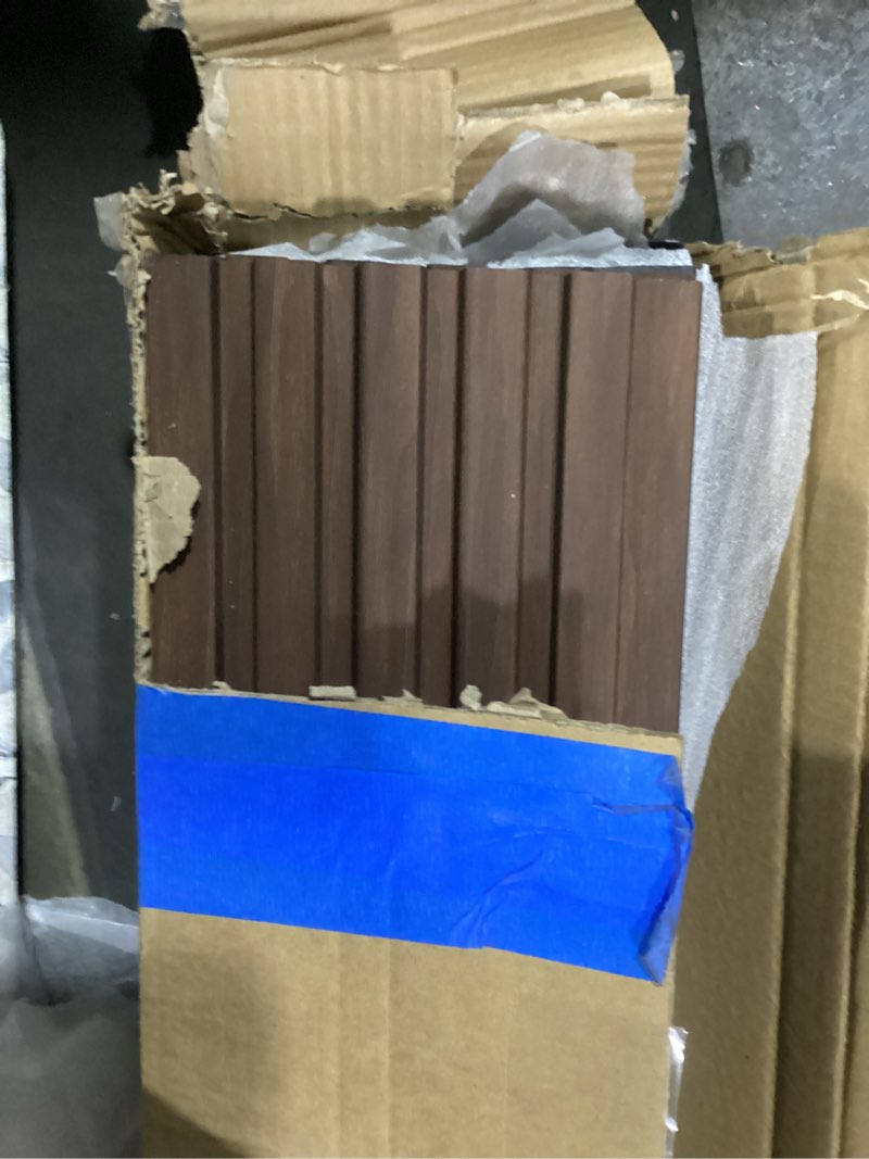 Condition photo showing Good Condition for **SIMILAR TO ** WPC Slat Wall Paneling,8-Pack 3D WPC Wood Wall Panels,Acoustic Wall Panels for Interior Wall Decor,Living Room,Bedroom,Golden Oak, 47”x 6.5” tongue and groove